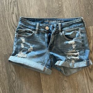 Stretchy American Eagle Midi Jean Shorts
